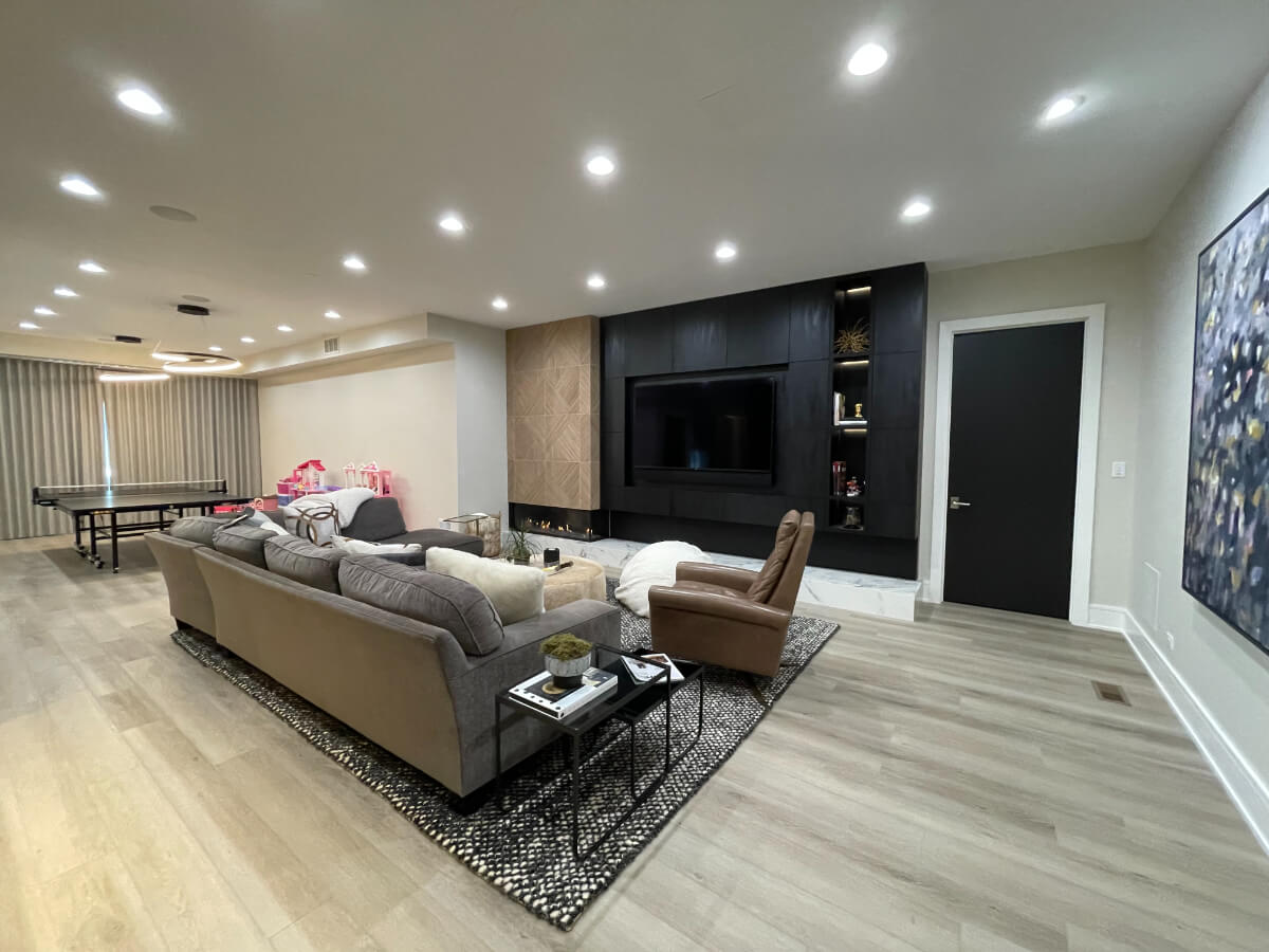 Finished basement family room