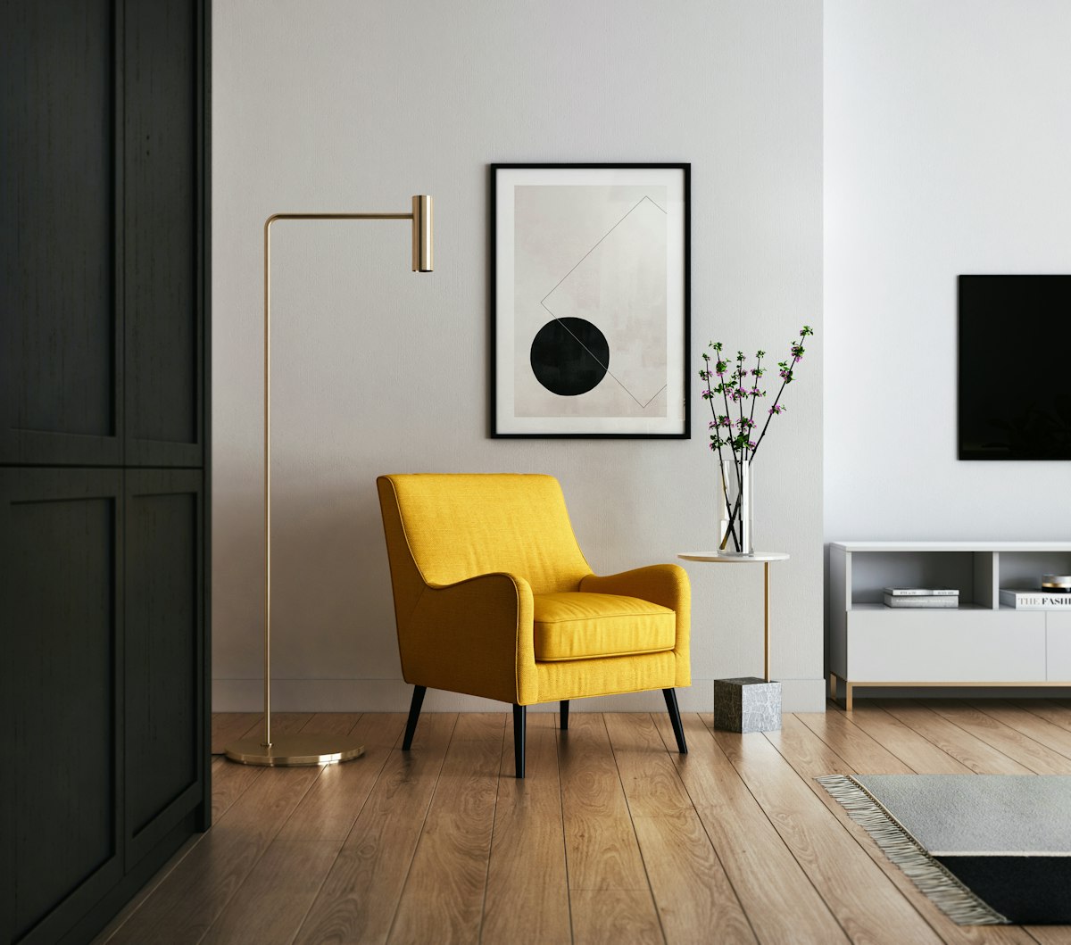 Wide-plank luxury vinyl flooring